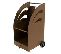 Cruccolini Chariot Porte-Bois Style Corten en Fer Forgé, 45 x 42 x 80 cm, Charge Maximale 200 kg, Couleur Corten