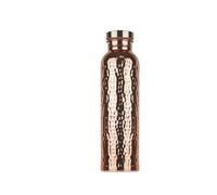Cruche Cuivre Martelé 800ML Stainless Steel Electroplated Copper Water Bottle One-Click Open Lid Hammer Pattern Sports Bottle(A)