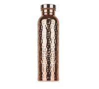 Cruche Cuivre Martelé 800ML Stainless Steel Electroplated Copper Water Bottle One-Click Open Lid Hammer Pattern Sports Bottle(C)