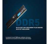 Crucial Mémoire RAM DDR5 - 8GB - 4800 MT/s - CL40