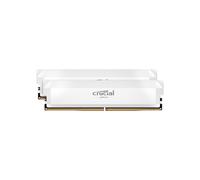 CRUCIAL Mémoire RAM DDR5 PRO - Overclocking Edition - Kit 64GB (2 x 32GO) - 6400 MT/s - CL40 - UDIMM - Blanc
