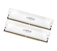 CRUCIAL Mémoire RAM DDR5 PRO - Overclocking Edition - Kit 64GB (2 x 32GO) - 6400 MT/s - CL40 - UDIMM - Blanc