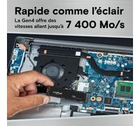 Crucial T500 SSD 2 To PCIe Gen4 NVMe M.2 SSD Interne Gaming, jusqu'a 7200Mo/s, Disque Dur SSD- CT2000T500SSD8