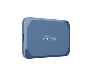 Crucial X10 1To Disque SSD Externe Portable, Jusqu’à 2100Mo/s, USB-C 3.2 Gen2, Résistance à la poussière et à l'eau classée IP65, Disque Dur Externe, Bleu Mat - CT1000X10SSD9-02