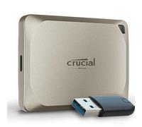 Crucial X9 Pro for Mac 2To SSD Portable avec adaptateur USB-A - Jusqu’à 1050Mo/s en lecture et en écriture - Résistant à l'eau et à la poussière, prêt pour Mac, avec l'offre Mylio Photos