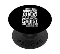 Crucified with Christ Galates 2:20 Faith & Identity PopSockets PopGrip Adhésif