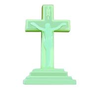 Crucifix debout | Croix décorative phosphorescente, décoration catholique, croix de table, statue de croix pour décoration d'intérieur, croix chrétienne Zorq