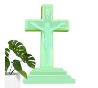 Crucifix debout - Lueur dans le noir - Statue décorative de de table | religieuse pour la décoration intérieure catholique, table de prière, exposition d' ou cadeau chrétien, idéal