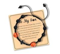 Crucifix en bois inspiré du sport pour homme - Perle en bois naturel - Cordon tissé noir - Design symbolique - Bijoux décontractés - Accessoire de fitness pour homme, taille unique, Comme décrit