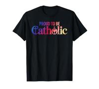 Crucifix Eucharistie Fier d'être catholique Foi chrétienne T-Shirt