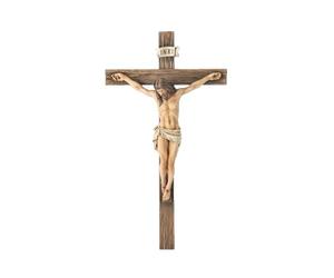 Crucifix inspirant Décoration murale Christ Motif Devoter Décoration intérieure Bijoux Ornement de bureau décoratif (Kaki, 24,5 x 13,8 x 3,8 cm)