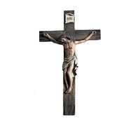Crucifix Jésus-Christ Notre Seigneur et Sauveur pour mur Décoration en résine INRI 35,6 cm pour la maison ou le bureau dans une boîte cadeau