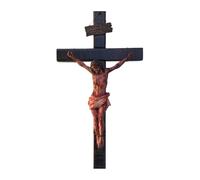 Crucifix mural | Art mural chrétien avec blessure du Christ - Sculpture crucifix de style Renaissance, décoration religieuse de Jésus, décoration murale en croix catholique, figurine sacrée pa