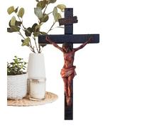 Crucifix mural catholique - Croix de Jésus-Christ pour la maison | Sculpture décorative Renaissance comme figurine de collection, décoration murale spirituelle pour salon, chambre à coucher, salle de