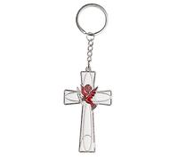 Crucifix Porte-clés Porte-clés Décoration Pendentif Croix Alliage Sac À Main Prière Broder pour Colombe Voiture Automobile Ornement Décoratif Catholique Jesu Crucifix Décoré Bandes