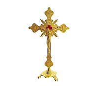 Crucifix sur pied avec base de table Catholique Jésus Crucifix antique 25,4 cm