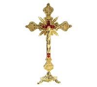 Crucifix sur pied - Cadeau religieux catholique debout pour croix - Statue de 24,1 cm pour W/alliage galvanisé antirouille pour église - Cadeaux religieux pour garçons de 8 à 12 ans - Cadeaux