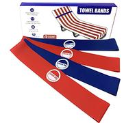 Cruise On Lot de 4 élastiques de Serviette - La Meilleure Option de Clips pour chaises de Plage, de Piscine et de croisière, Bleu et Rouge, Taille L