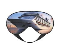 Cruise Ships Masque de sommeil pour homme et femme - Masque pour les yeux double face avec sangle réglable, doux et soyeux, bloque la lumière et respirant, pour voyage, sieste, travail de nuit, yoga