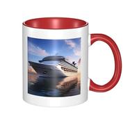 Cruise Ships Tasse à café en céramique bicolore 330 ml - Tasse à thé classique, tasse cadeau, passe au micro-ondes, au bureau et à la maison