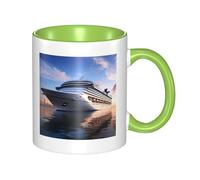 Cruise Ships Tasse à café en céramique bicolore 330 ml - Tasse à thé classique, tasse cadeau, passe au micro-ondes, au bureau et à la maison