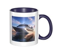 Cruise Ships Tasse à café en céramique bicolore 330 ml - Tasse à thé classique, tasse cadeau, passe au micro-ondes, au bureau et à la maison