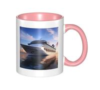 Cruise Ships Tasse à café en céramique bicolore 330 ml - Tasse à thé classique, tasse cadeau, passe au micro-ondes, au bureau et à la maison