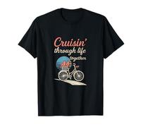 Cruise Through Life Together Lovebirds Bike Art T-Shirt