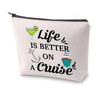 Cruise Vacation Trousse de maquillage Life is Better On A Cruise avec fermeture éclair pour les vacances d'été, les voyages, la plage, la vie, Cruise.