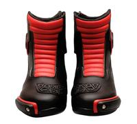 Cruiser Speed Motorcycle Touring Boots for Riders Durable Waterproof Gear with Ankle Protection (1, BLACK/RED, Taille unique, Système Taille Chaussures EU, Adulte, Homme, Numérique, Moyen, 46)