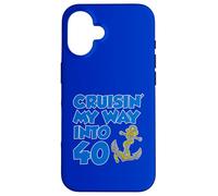 Cruisin' My Way Into 40 Ancre 40ème anniversaire Coque pour iPhone 16