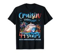 Cruisin Through 44 Ans, 44e Anniversaire d'une croisière en Couple T-Shirt