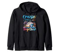 Cruisin Through Life Together Couple de croisière Mari et Femme Sweat à Capuche