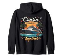 Cruisin' Through Life Together Cruise Couple de Jeunes mariés Sweat à Capuche