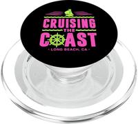 Cruising The Coast Long Beach California Voile Boat Captain PopSockets PopGrip pour MagSafe