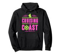 Cruising The Coast Long Beach California Voile Boat Captain Sweat à Capuche