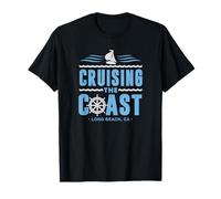 Cruising The Coast Long Beach California Voile Boat Captain T-Shirt