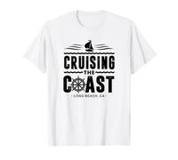 Cruising The Coast Long Beach California Voile Boat Captain T-Shirt