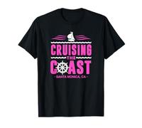 Cruising The Coast Santa Monica California Voile Boat Captain T-Shirt