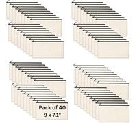 Cruleen Trousse à crayons en toile - Lot de 40 trousses vierges - 21,6 x 11,9 cm - Fermeture éclair - Multifonction - Voyage