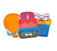 CRUMBARK Friandises d'anniversaire pour chien | Friandises décorées à la main - Lot de 3 dans un coffret cadeau | Friandises extra larges de 62 g de biscuits, gâteau d'anniversaire pour chien