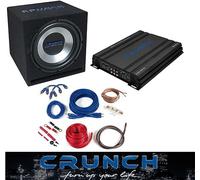 Amplificateur Crunch CBP1000 4 canaux bass pack + sous-boîte Bass Reflex +...