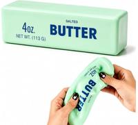 Crunchy Butter Squishy, Realistic Beurre Stress Ball, Slow Rising Balle Sensorielle texturée croustillante Anti-Stress, idéale pour gérer l'anxiété Lors de fêtes (Butter-Vert)