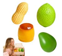 Crunchy Lemon Squishy, Color Changing Lemon Stress Ball, Slow Rising Balle sensorielle texturée caméléon croustillante Anti-Stress, idéale pour gérer l'anxiété Lors de fêtes. (4PCS)