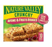 CRUNCHY NATURE VALLEY - Barres Céréales Avoine Gourmande et Fruits Rouges, Texture Croquante (Boîte 5x2) - Lot de 3 - vendu par Lot