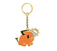 Crunchyroll - Porte-clés en métal émaillé Chainsaw Man Chibi Design 2 6 cm Jaune - Sous licence