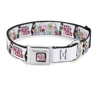 Crunchyroll Collier pour chien avec boucle de ceinture de sécurité en métal Ouran High School 7 personnages Pose et logo Blanc 28 à 41,5 cm 2,5 cm de large