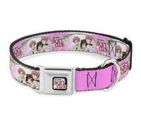 Crunchyroll Collier pour chien avec boucle de ceinture de sécurité en métal, Ouran Host Club Haruhi et Hitachiin Twins Lilies Pose Rose, 28 à 41,5 cm de large
