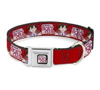 Crunchyroll Collier pour chien avec boucle de ceinture de sécurité en métal Ouran Host Club Haruhi Pose souriante avec roses et logo rouge, 24,1 à 33 cm de large