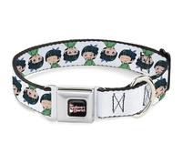 Crunchyroll Collier pour Chien avec Boucle de Ceinture de sécurité en métal The Apothecary Diaries Chibi Maomao Expressions Flip Blanc, 40,6 à 58,4 cm de Large